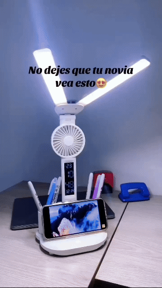 Lámpara LED De Mesa con Mini Ventilador